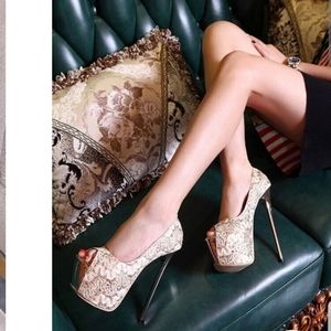 Incredibly sexy lace high heel stilettos